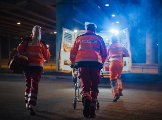 EMT on the way to an emergency call