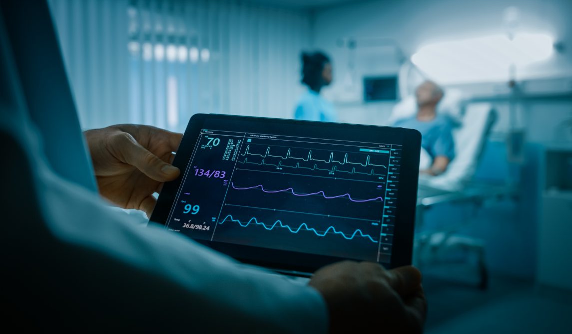 Patient's vitals on tablet