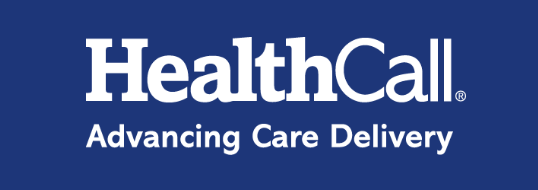 Logo of HealthCall on blue background